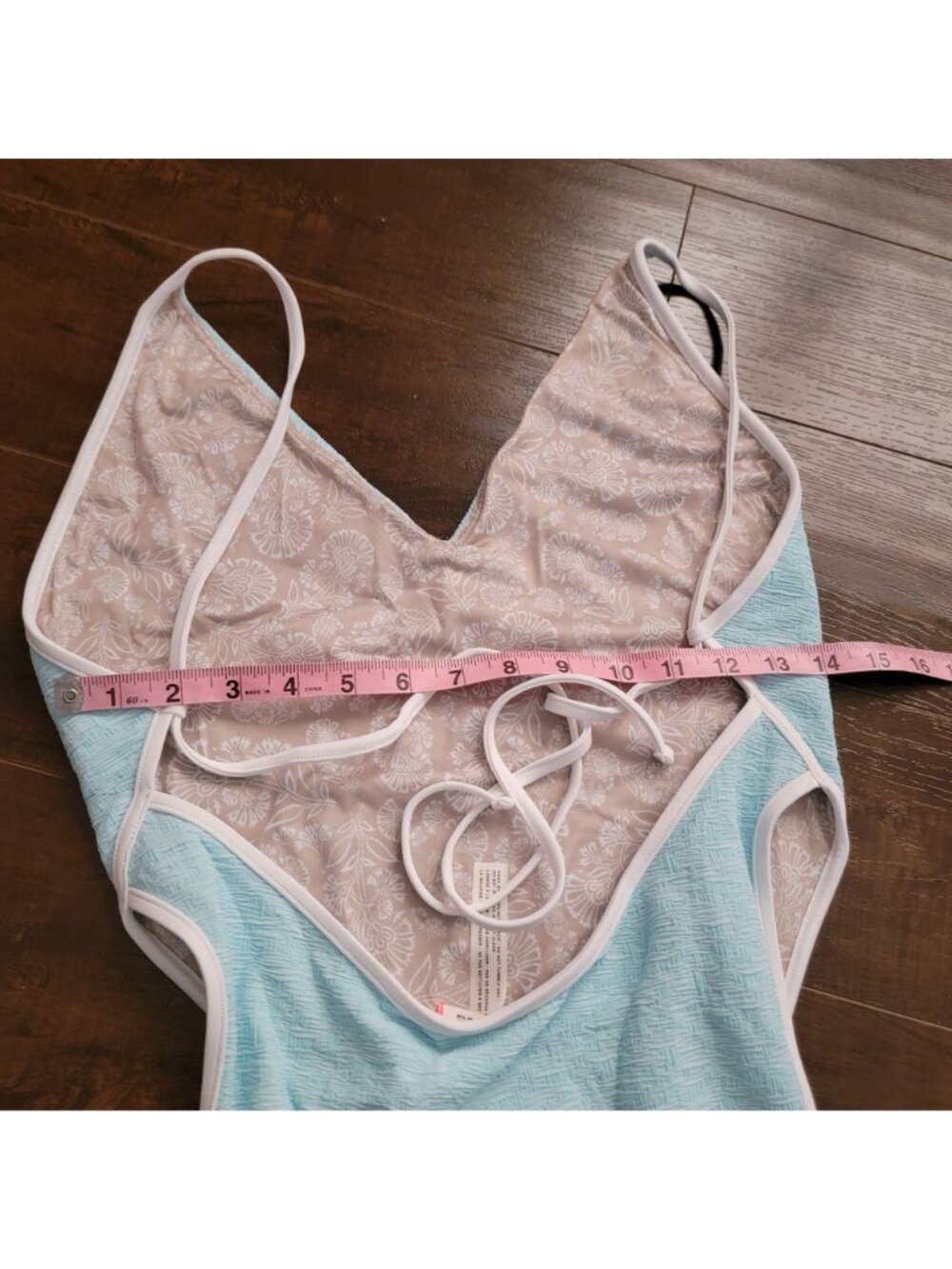New Free People Free-est Amber One piece Swimwsuit Womens XL Beach Sexy Blue - Picture 4 of 6